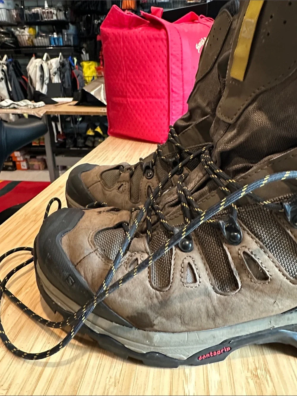 Salomon Brown and Black Men's Trail Hiking Boots - size 11